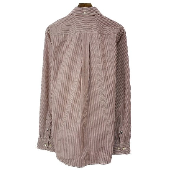 TOMMY HILFIGER Classic Fit Striped Brown Shirt Size S NWT - Picture 6 of 6